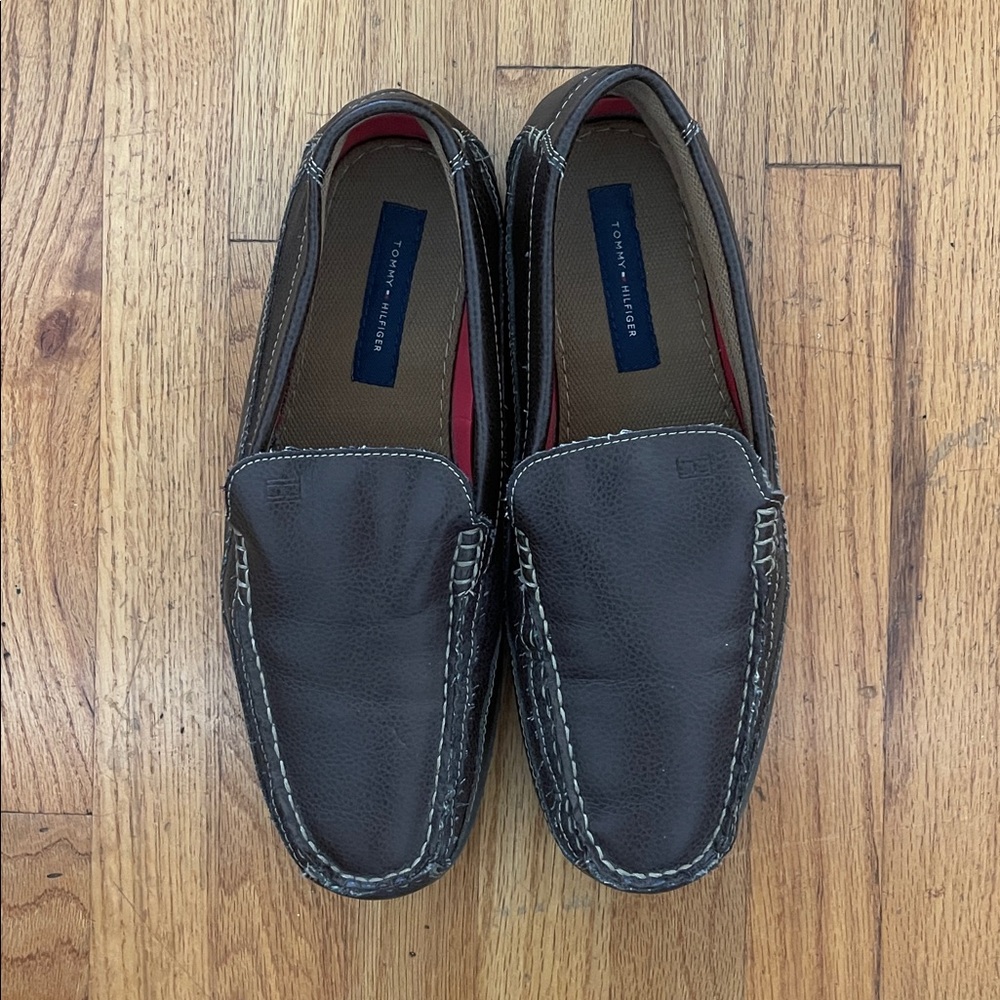 Tommy Hilfifer Kerry Brown Leather Driving/Slip-On Loafers/Shoes- size 9.5